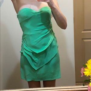 Strapless Green Mini-Dress